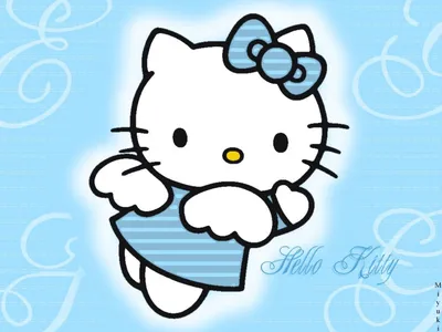 Hello Kitty Blue Abstract Wallpaper 4K 1440x1080 Hd, Desktop, Wallpaper, Featuring, Hello, Kitty, In, A, Blue, Outfit, Bow, Set, White, Landscape