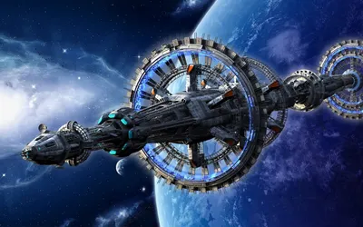 Futuristic Space Station Orbits Vibrant Space Wallpaper 4K 2880x1800 A, Futuristic, Space, Station, Orbits, Vibrant, Planet, Set, Against, Stunning, Cosmic, Backdrop, Brown, Gray, Ultrawide, QHD