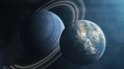 Vivid Sci Wallpaper Space Wallpaper 4K 7680x4320 Hd, Sci-fi, Desktop, Wallpaper, Featuring, A, Detailed, Planet, Neighboring, Adorned, Striking, Planetary, Gray, Brown, Ultrawide, 4k