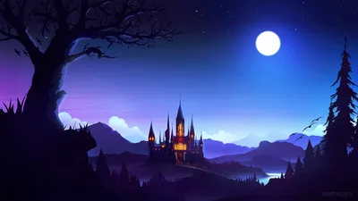 Crisp Fantasy Wallpaper Nature Wallpaper 4K 1920x1080 Fantasy, Hd, Desktop, Wallpaper, Featuring, A, Majestic, Castle, Under, Full, Moon, Nestled, White, Pink, Gray, Ultrawide, Full HD