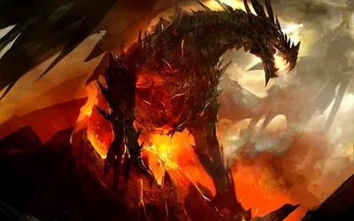 Fantasy Menacing Dragon Bathed Fiery Fantasy Wallpaper 4K 1680x1050 Hd, Fantasy, Desktop, Wallpaper, Featuring, A, Menacing, Dragon), Bathed, Fiery, Hues, Surrounded, Red, Brown, Ultrawide