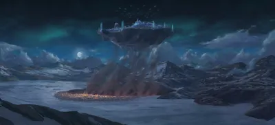 Floating Island Sci World Wallpaper 4K 3838x1744 Dark Blue, Ultrawide, QHD