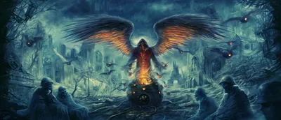 Depicting Dark Angel Fiery Black/Dark Wallpaper 4K 2519x1080 Hd, Pc, Desktop, Wallpaper, Depicting, A, Dark, Angel, Fiery, Wings, Standing, Over, Gray, Ultrawide, Full HD
