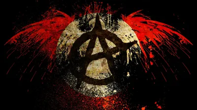 Dark Anarchy Symbol Center Black/Dark Wallpaper 4K 1920x1080 Dark, Hd, Wallpaper, Featuring, An, Anarchy, Symbol, At, Center, Surrounded, Red, Splatters, Brown, Ultrawide, Full HD