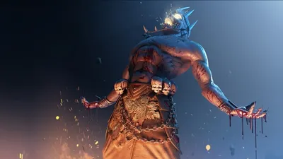 Dark Menacing Creature Black/Dark Wallpaper 4K 1920x1080 Dark, Menacing, Creature, With, Glowing, Eyes, And, Spiked, Head, Set, Against, Smoky, Brown, Gray, Ultrawide, Full HD