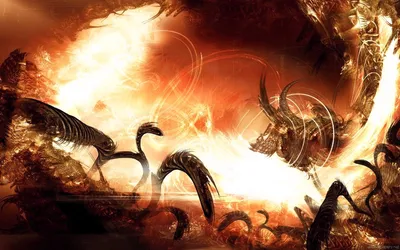 Crisp Dark Wallpaper Abstract Wallpaper 4K 1680x1050 A, Dark, Fantasy, Scene, Depicting, War, And, Destruction, Intricate, Shapes, Textures, Fiery, White, Ultrawide