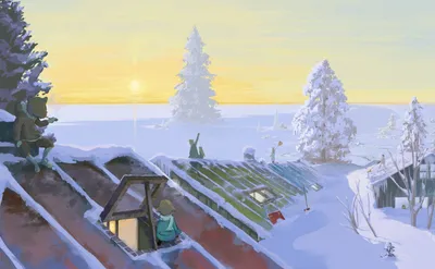 Crisp Anime Wallpaper Nature Wallpaper 4K 1618x1000 Anime-style, Hd, Pc, Desktop, Wallpaper, Of, An, Anime, City, Rooftop, Sunrise, Lone, White, Ultrawide