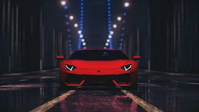 Red Dominates Rain Slicked Cars Wallpaper 4K 1920x1080 A, Striking, Red, Lamborghini, Aventador, Lp, 700-4, Dominates, Rain-slicked, Street, Illuminated, Vibrant, Ultrawide, Full HD