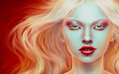 Bright Captivating Wallpaper Fantasy Wallpaper 4K 2560x1600 A, Captivating, Hd, Fantasy-themed, Wallpaper:, Featuring, Woman, Striking, Green, Eyes, Vivid, Makeup, White, Ultrawide, QHD