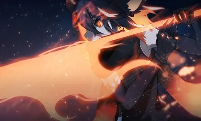 Moody Anime Wallpaper Black/Dark Wallpaper 4K 2560x1538 Hd, Pc, Desktop, Wallpaper, Featuring, An, Anime, Girl, Wielding, Fiery, Sword, Surrounded, Pink, Black, Ultrawide, QHD