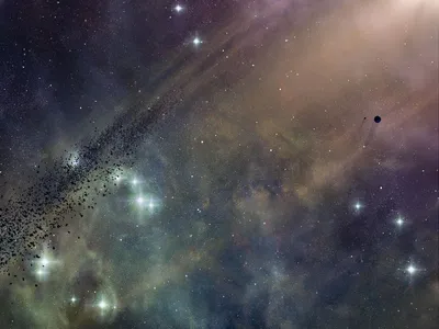 Bright Cosmic Wallpaper Space Wallpaper 4K 1600x1200 A, Stunning, Hd, Desktop, Wallpaper, Showcasing, Cosmic, Scene, Asteroids, Twinkling, Stars, Vibrant, Brown, Gray, Landscape