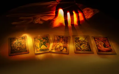 Dark Atmospheric Tarot Black/Dark Wallpaper 4K 1920x1200 A, Dark, Atmospheric, Hd, Wallpaper, Featuring, Tarot, Cards, Spread, Surface, Illuminated, Dramatic, Brown, Ultrawide, Full HD
