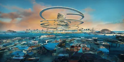 Futuristic Sci Cityscape Wallpaper 4K, World category