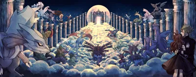 Golden Various Wallpaper Space Wallpaper 4K 3000x1185 Hd, Desktop, Wallpaper:, Featuring, Various, Pokémon, Navigating, A, Pok, Mon, Cloud-filled, Pathway, White, Ultrawide, QHD
