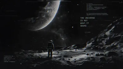 Radiant Astronaut Wallpaper Space Wallpaper 4K 3840x2160 Astronaut, On, A, Rocky, Lunar, Surface, Beneath, Crescent, Planet, Digital, Hud, Overlays, Gray, Ultrawide, 4k