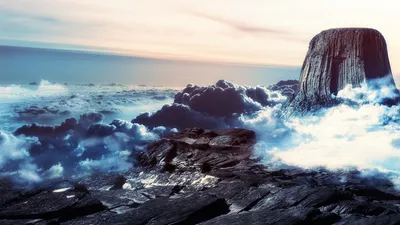 Depicting Devils Tower Wallpaper 4K, Nature category