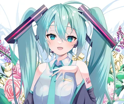Vibrant Hatsune Miku Iconic Vocaloid Abstract Wallpaper 4K 2892x2410 Square, QHD