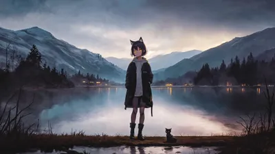 Generated Anime Girl Nature Wallpaper 4K 3838x2158 Ai-generated, Ultrawide, QHD