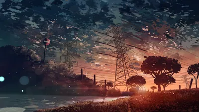 Sleek Anime Wallpaper Nature Wallpaper 4K 2123x1195 This, Hd, Anime, Wallpaper, Features, An, Original:, Illustration, Serene, Landscape, Setting, Sun, Black, Ultrawide, Full HD