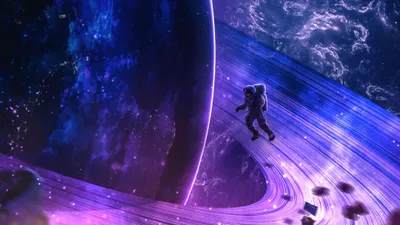 Calm Digital Wallpaper Space Wallpaper 4K 3840x2160 A, 4k, Ultra, Hd, Digital, Art, Wallpaper, Depicting, Sci-fi, Scene, Astronaut, Floating, Purple, Orange, Brown, Ultrawide