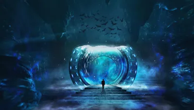 Person Standing Before Animals Wallpaper 4K 3840x2192 Hd, Desktop, Wallpaper, Of, A, Person, Standing, Before, Glowing, Mystical, Portal, Dark, Brown, Red, White, Ultrawide, 4k
