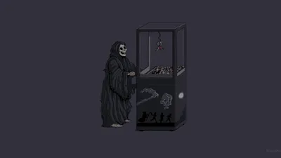 Funny Dark Themed Grim Reaper Black/Dark Wallpaper 4K 1920x1080 Hd, Pc, Desktop, Wallpaper, Featuring, A, Funny, Dark-themed, Grim, Reaper, Playing, Claw, Brown, Black, Ultrawide, Full HD