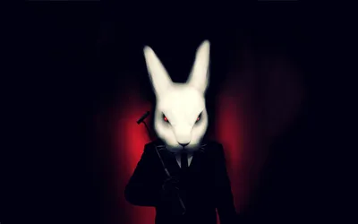 Dreamy Dark Wallpaper Black/Dark Wallpaper 4K 3456x2160 Hd, Pc, Desktop, Wallpaper, Featuring, A, Dark, Mysterious, Figure, Wearing, White, Rabbit, Ultrawide, QHD