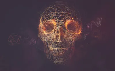 Crisp Dark Wallpaper Black/Dark Wallpaper 4K 1920x1200 Hd, Pc, Desktop, Wallpaper, Featuring, A, Dark, Abstract, Skull, Intertwined, Glowing, Floral, Brown, Ultrawide, Full HD