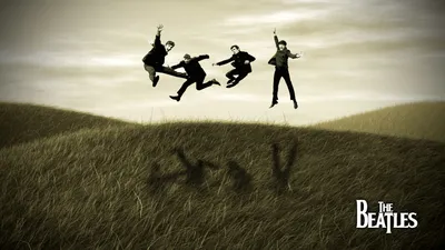 Sepia Toned Beatles Jumping Grassy Black/Dark Wallpaper 4K 1918x1078 Sepia-toned, Ultrawide