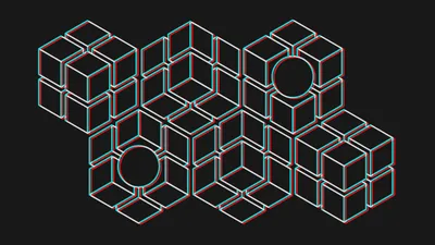Vibrant Minimalist Wallpaper Minimal Wallpaper 4K 1920x1080 Minimalist, Glitch-art, Hd, Pc, Desktop, Wallpaper, And, Background, Interconnected, Outlined, Cubes, Cyan, Black, Brown, Ultrawide, Full HD