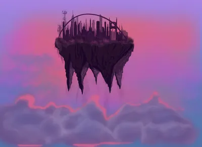 Epic Anime Wallpaper Nature Wallpaper 4K 1600x1164 Anime-style, Floating, City, Above, Clouds, At, Sunset, Vibrant, Purple, Pink, Hues, Desktop, Brown, Gray, Landscape