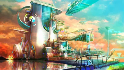 Futuristic Sci Cityscape Towering Sleek World Wallpaper 4K 1920x1080 Futuristic, Sci-fi, Cityscape, With, Towering, Sleek, Buildings, And, Advanced, Structures, Under, Vibrant, White, Ultrawide, Full HD