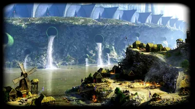 Crisp Fantasy Wallpaper World Wallpaper 4K 1920x1080 Hd, Fantasy, Cityscape, Wallpaper, Depicting, A, Medieval, Village, River, Large, Water, Tunnels, Brown, Ultrawide, Full HD