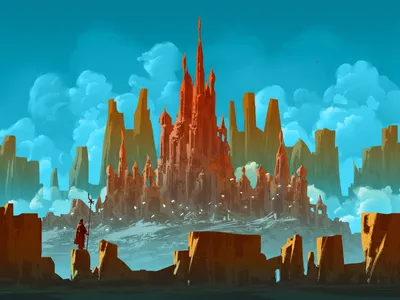 Fantasy City Towering Fantasy Wallpaper 4K 1920x1440 Hd, Pc, Desktop, Wallpaper, And, Background, Of, A, Fantasy, City, Towering, Crimson, Brown, Landscape, Full HD