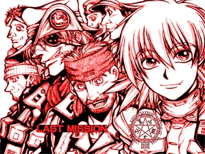 Anime Hellsing Red Tinted Group Nature Wallpaper 4K 1366x1024 Anime, Hellsing, Hd, Pc, Desktop, Wallpaper, Red-tinted, Group, Portrait, Stylized, Characters, Smiling, White, Landscape
