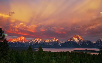 Teton Range Grand National Park Nature Wallpaper 4K 1920x1200 Stunning, View, Of, The, Teton, Range, At, Grand, National, Park, Wyoming, Vibrant, Gray, Ultrawide, Full HD