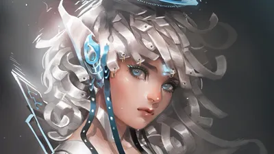 Vivid Captivating Wallpaper Fantasy Wallpaper 4K 1920x1080 A, Captivating, Fantasy-themed, Hd, Wallpaper, Featuring, Woman, Striking, Blue, Accents, Flowing, Textured, White, Ultrawide, Full HD
