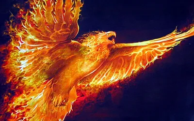 Golden Fiery Wallpaper Animals Wallpaper 4K 1920x1200 Hd, Desktop, Wallpaper:, Featuring, A, Fiery, Phoenix, With, Outstretched, Wings, Engulfed, Flames, Orange, Red, Ultrawide, Full HD