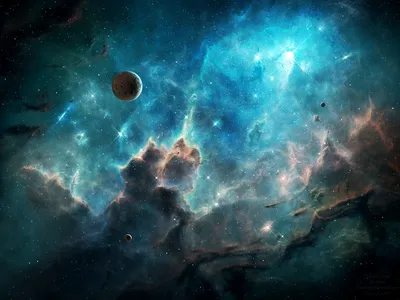 Crisp Sci Wallpaper Space Wallpaper 4K 1598x1198 Sci‑fi, Blue, Deep, Landscape