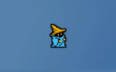 Pixel Art Minimalist Minimal Wallpaper 4K 1920x1200 Pixel, Art, Of, A, Minimalist, Black, Mage, Character, Final, Fantasy, Smooth, Blue, Gray, Ultrawide, Full HD