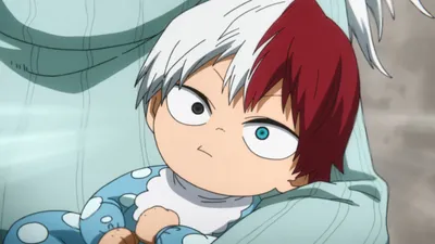 Cute Chibi Todoroki Hero Academia Abstract Wallpaper 4K 1918x1078 Chibi-style, Blue, Ultrawide