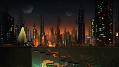 Vibrant Sci Cityscape Dusk Towering World Wallpaper 4K 1920x1080 Hd, Pc, Desktop, Wallpaper, Of, A, Vibrant, Sci-fi, Cityscape, Dusk, Towering, Futuristic, Brown, Ultrawide, Full HD