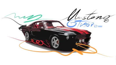 Sleek Mustang Red Black Stripes Black/Dark Wallpaper 4K 2000x1125 Hd, Wallpaper, Featuring, A, Sleek, Ford, Mustang, Gt, Red, Black, Stripes, Surrounded, White, Ultrawide, Full HD
