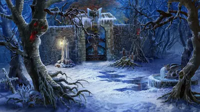 Dark Artistic Snowy Nature Wallpaper 4K 2728x1534 Ultrawide, QHD