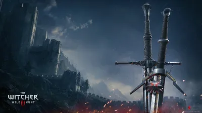 Witcher Wild Hunt Fantasy Wallpaper 4K 1920x1080 Hd, Desktop, Wallpaper, Featuring, The, Witcher, 3:, Wild, Hunt, Swords, Crossed, Against, Gray, Ultrawide, Full HD
