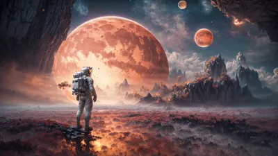 Quad Astronaut Alien Space Wallpaper 4K 2558x1438 Quad, Full HD, Ultrawide