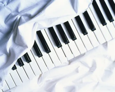Crisp Close Wallpaper Abstract Wallpaper 4K 5120x4096 A, Close-up, Of, Piano, Keys, Partially, Covered, By, White, Fabric, Creating, Soft, Square, 4k