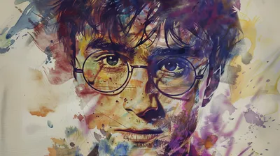 Artistic Harry Potter Abstract Wallpaper 4K 2912x1632 Artistic, Harry, Potter, Inspired, Hd, Wallpaper, Featuring, A, Colorful, Watercolor-style, Illustration, Young, Gray, Ultrawide, QHD