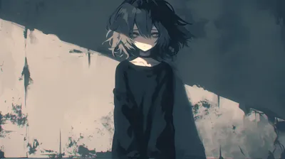 Gothic Anime Girl Emo Black/Dark Wallpaper 4K 2910x1630 Ultrawide, QHD