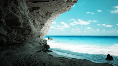 Bold Depicting Wallpaper Nature Wallpaper 4K 2560x1440 A, Stunning, Hd, Wallpaper, Depicting, Serene, Cave, Beach, Showcasing, Crystal-clear, Water, Vibrant, White, Ultrawide, QHD